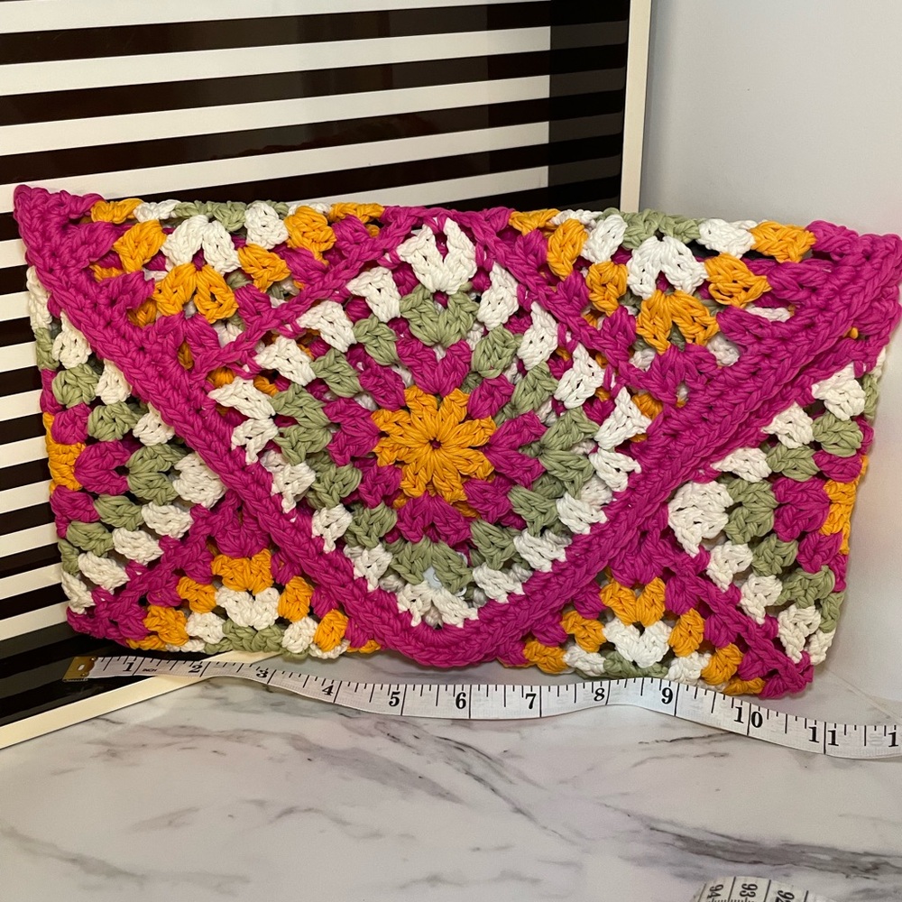 Bright Colorful Crochet Clutch - Picture 5 of 11